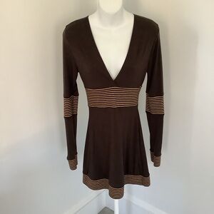 Double Zero Vintage Y2K Brown/Metallic Stretch Dress Sz. M (Jr.)